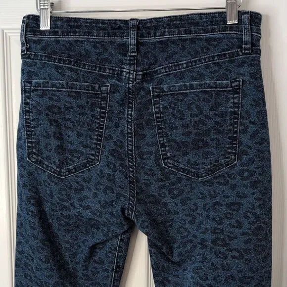 GAP Women's Dark Blue Leopard Print Skinny Jeans Leggings - Picture 5 of 11